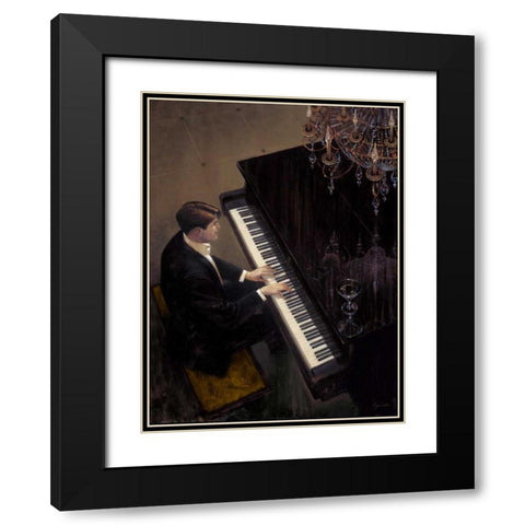 Jazz Duet - Piano Black Modern Wood Framed Art Print with Double Matting by Lynch, Brent