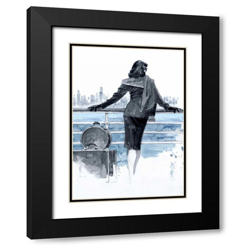 Port of Call Blue Study Black Modern Wood Framed Art Print with Double Matting by Lynch, Brent