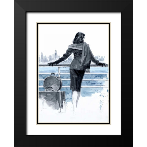 Port of Call Blue Study Black Modern Wood Framed Art Print with Double Matting by Lynch, Brent