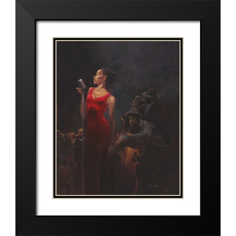 Garnet Diva Black Modern Wood Framed Art Print with Double Matting by Lynch, Brent