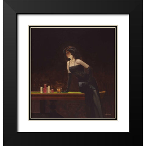 Place Your Bet Black Modern Wood Framed Art Print with Double Matting by Lynch, Brent