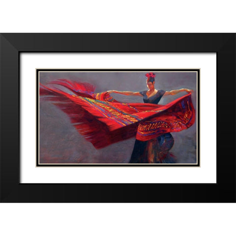 Blanket Dance Black Modern Wood Framed Art Print with Double Matting by Lynch, Brent