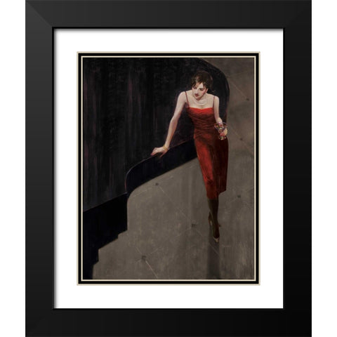 Piano Bar 2 Black Modern Wood Framed Art Print with Double Matting by Lynch, Brent