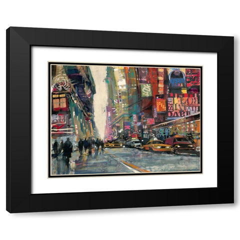 New York Collage 2 Black Modern Wood Framed Art Print with Double Matting by Mollica, Patti