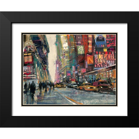 New York Collage 2 Black Modern Wood Framed Art Print with Double Matting by Mollica, Patti