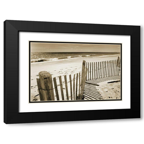 Beach Walk 1 Black Modern Wood Framed Art Print with Double Matting by Amber Light Gallery