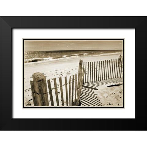 Beach Walk 1 Black Modern Wood Framed Art Print with Double Matting by Amber Light Gallery