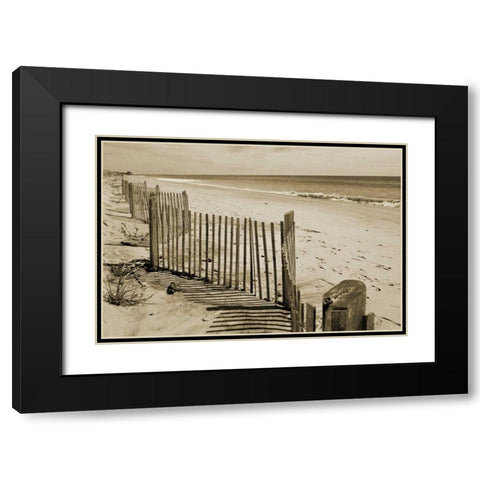 Beach Walk 2 Black Modern Wood Framed Art Print with Double Matting by Amber Light Gallery