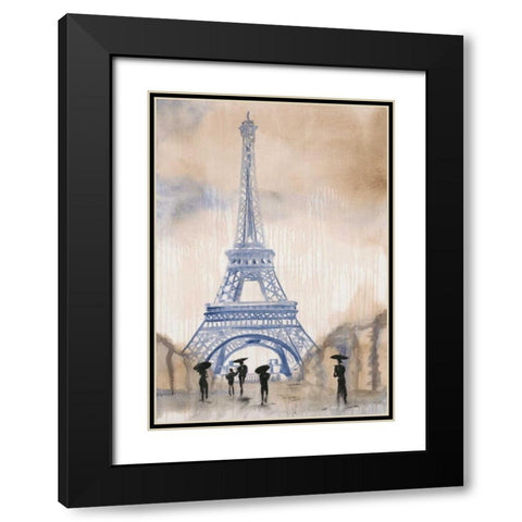 Paris Street 2 Black Modern Wood Framed Art Print with Double Matting by Morris, Madelaine