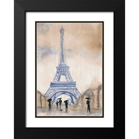 Paris Street 2 Black Modern Wood Framed Art Print with Double Matting by Morris, Madelaine