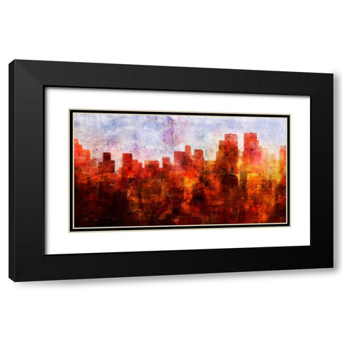 Dawn Skyline Black Modern Wood Framed Art Print with Double Matting by Roko, Ken