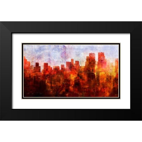 Dawn Skyline Black Modern Wood Framed Art Print with Double Matting by Roko, Ken
