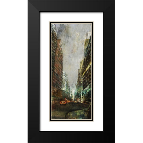 City Ride Black Modern Wood Framed Art Print with Double Matting by Roko, Ken