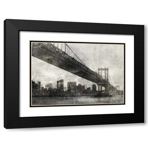 City Bridge 1 Black Modern Wood Framed Art Print with Double Matting by Roko, Ken
