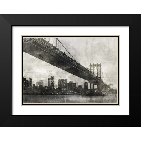 City Bridge 1 Black Modern Wood Framed Art Print with Double Matting by Roko, Ken