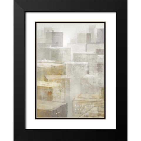 City Fog 1 Black Modern Wood Framed Art Print with Double Matting by Roko, Ken