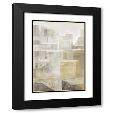 City Fog 2 Black Modern Wood Framed Art Print with Double Matting by Roko, Ken