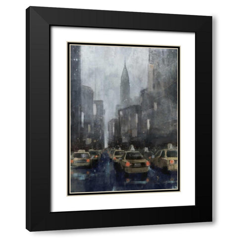 NYC Winter 2 Black Modern Wood Framed Art Print with Double Matting by Roko, Ken