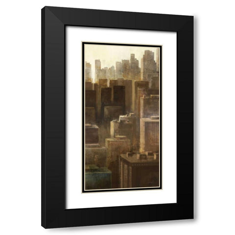 Metropolis City 2 Black Modern Wood Framed Art Print with Double Matting by Roko, Ken