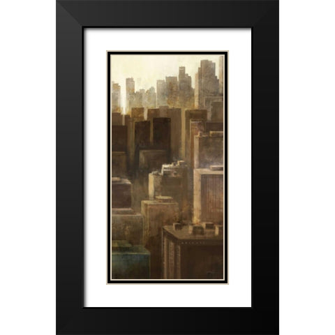 Metropolis City 2 Black Modern Wood Framed Art Print with Double Matting by Roko, Ken