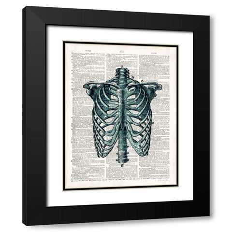 Vintage Anatomy Study Black Modern Wood Framed Art Print with Double Matting by James, Christopher