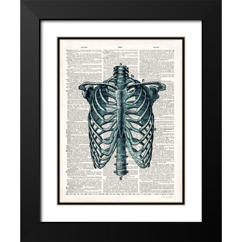 Vintage Anatomy Study Black Modern Wood Framed Art Print with Double Matting by James, Christopher