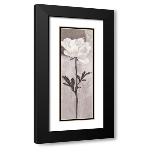 Elegant Bloom 1 Black Modern Wood Framed Art Print with Double Matting by Stoyanov