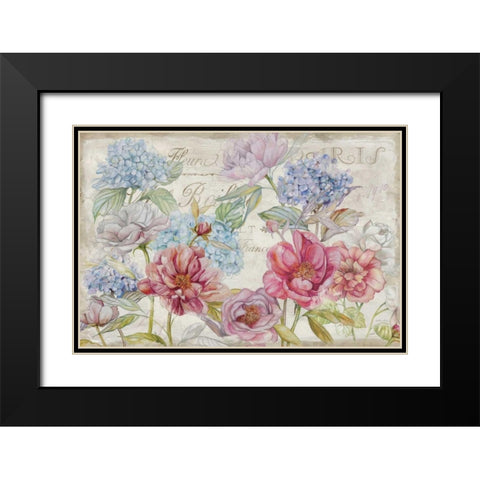 Marche Bouquet Black Modern Wood Framed Art Print with Double Matting by Studio Rofino