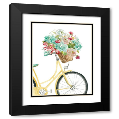Posies and Pedals Black Modern Wood Framed Art Print with Double Matting by Studio Rofino