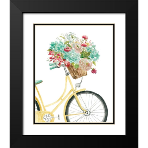 Posies and Pedals Black Modern Wood Framed Art Print with Double Matting by Studio Rofino
