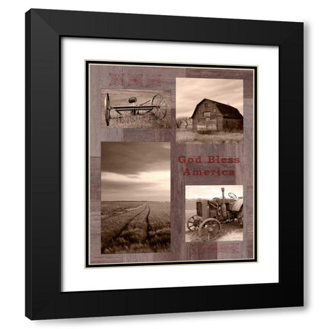 God Bless America Black Modern Wood Framed Art Print with Double Matting by Appleman, Sam