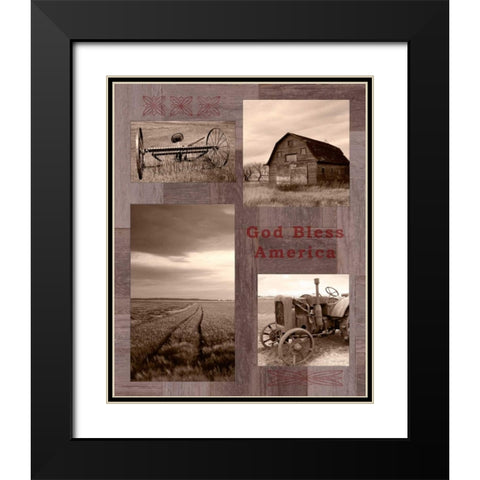 God Bless America Black Modern Wood Framed Art Print with Double Matting by Appleman, Sam