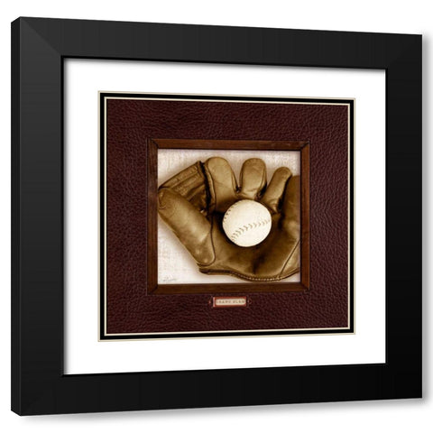 Vintage Baseball Black Modern Wood Framed Art Print with Double Matting by Appleman, Sam