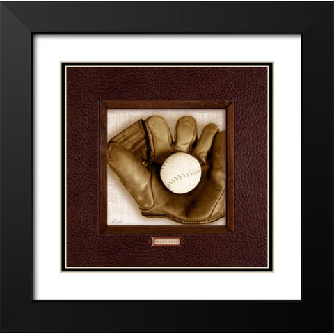 Vintage Baseball Black Modern Wood Framed Art Print with Double Matting by Appleman, Sam