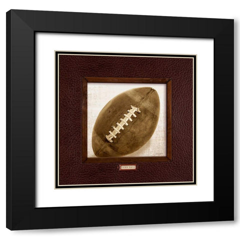 Vintage Football Black Modern Wood Framed Art Print with Double Matting by Appleman, Sam