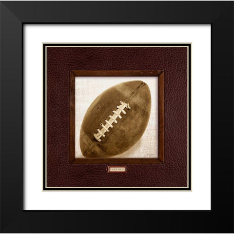 Vintage Football Black Modern Wood Framed Art Print with Double Matting by Appleman, Sam