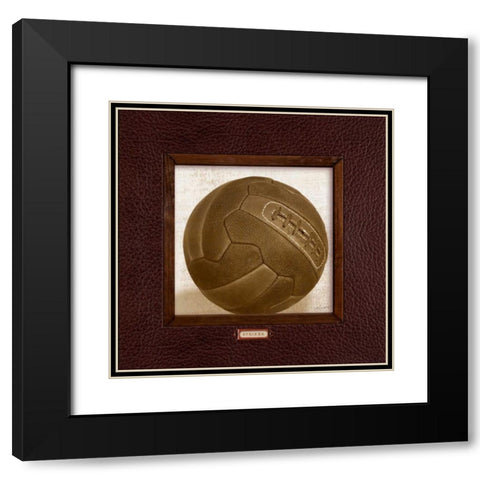 Vintage Soccer Black Modern Wood Framed Art Print with Double Matting by Appleman, Sam