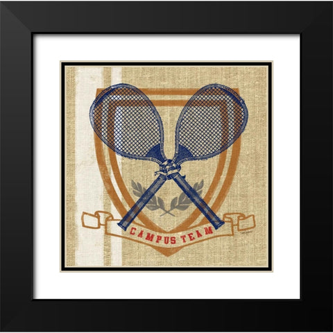 Campus Tennis Team Black Modern Wood Framed Art Print with Double Matting by Appleman, Sam