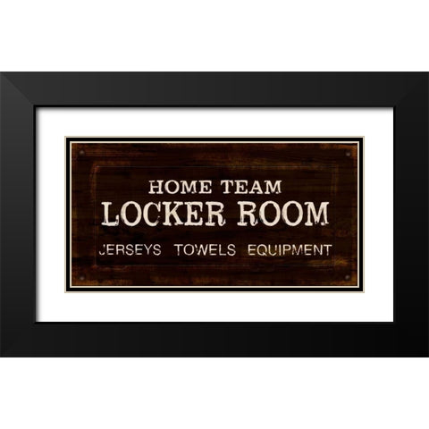 Vintage Locker Room Black Modern Wood Framed Art Print with Double Matting by Appleman, Sam