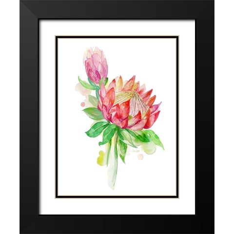 Tropical Blooming Black Modern Wood Framed Art Print with Double Matting by Jing, Jin