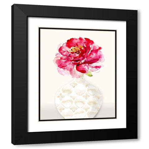 Splash of Petals 2 Black Modern Wood Framed Art Print with Double Matting by Jing, Jin