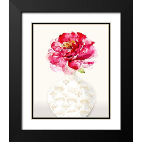 Splash of Petals 2 Black Modern Wood Framed Art Print with Double Matting by Jing, Jin