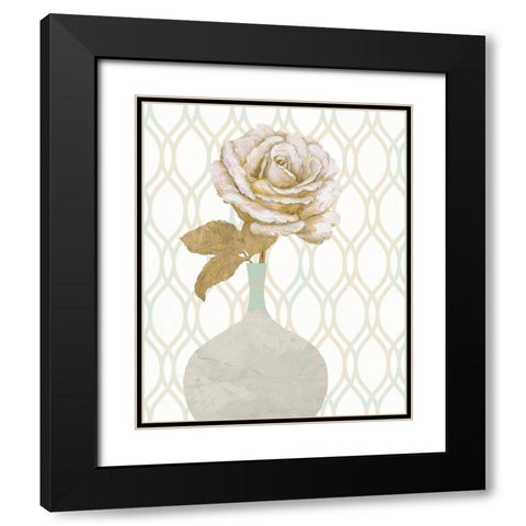 Gilded Rose 1 Black Modern Wood Framed Art Print with Double Matting by Zheng, James