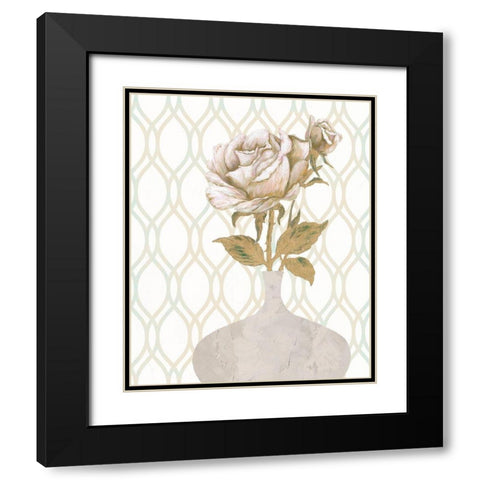 Gilded Rose 2 Black Modern Wood Framed Art Print with Double Matting by Zheng, James