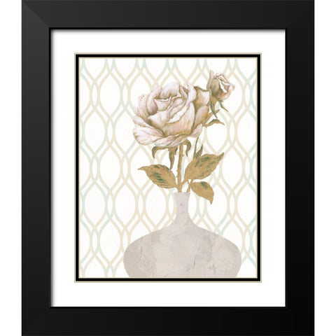 Gilded Rose 2 Black Modern Wood Framed Art Print with Double Matting by Zheng, James