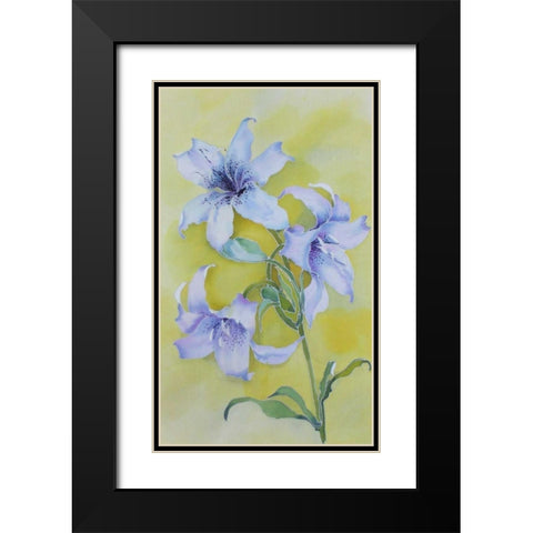 Floral  Black Modern Wood Framed Art Print with Double Matting by Mayskaya, Alisa