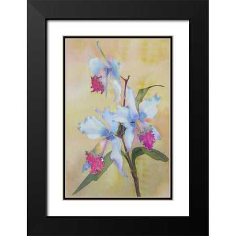 Floral Black Modern Wood Framed Art Print with Double Matting by Mayskaya, Alisa