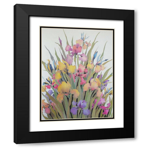 Floral Classico Black Modern Wood Framed Art Print with Double Matting by Mayskaya, Alisa