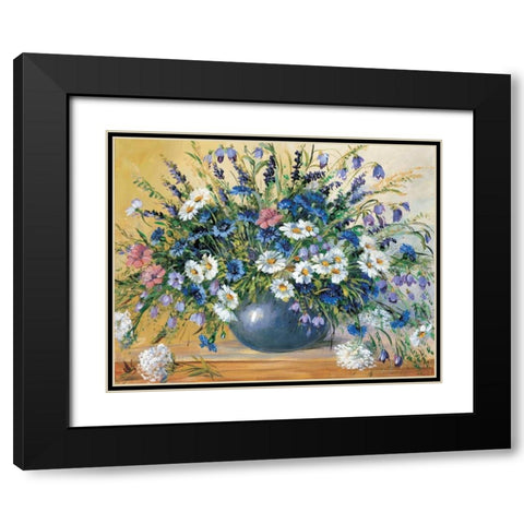 Vase with cornflowers Black Modern Wood Framed Art Print with Double Matting by Paleta, Anna