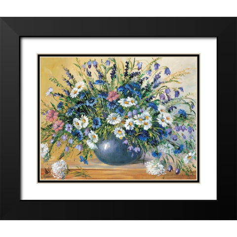 Vase with cornflowers Black Modern Wood Framed Art Print with Double Matting by Paleta, Anna